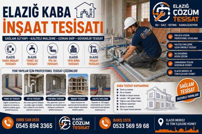 Elazığ Kaba İnşaat Tesisatı Hizmetleri