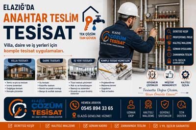 Elazığ da Anahtar Teslim Tesisat